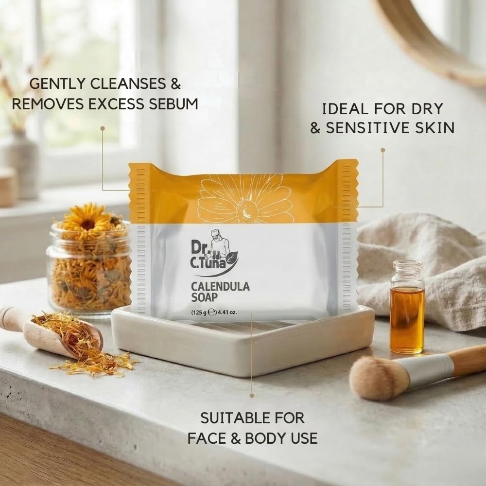 Dr. . Tuna Calendula Soap Bar, Calendula Oil and Chamomile Extract Formula fo…