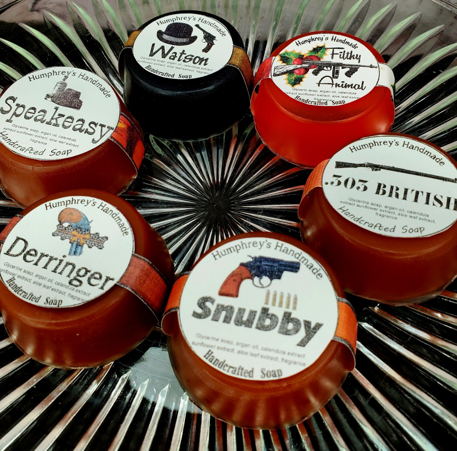 Lot of 6 Men’s Whisky Flight Soaps, Handmade Glycerin Shave & Shampoo Sampler