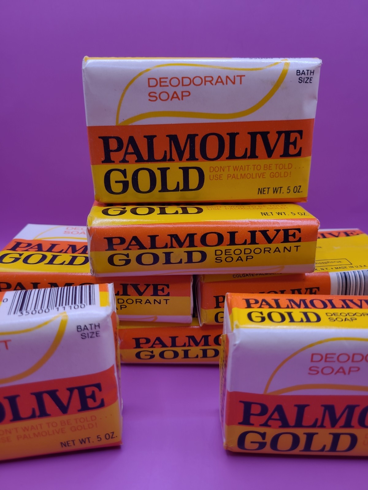 Vintage Lot Of Palmolive Gold Deodorant Bar Soap 5 Oz (9 Bars)