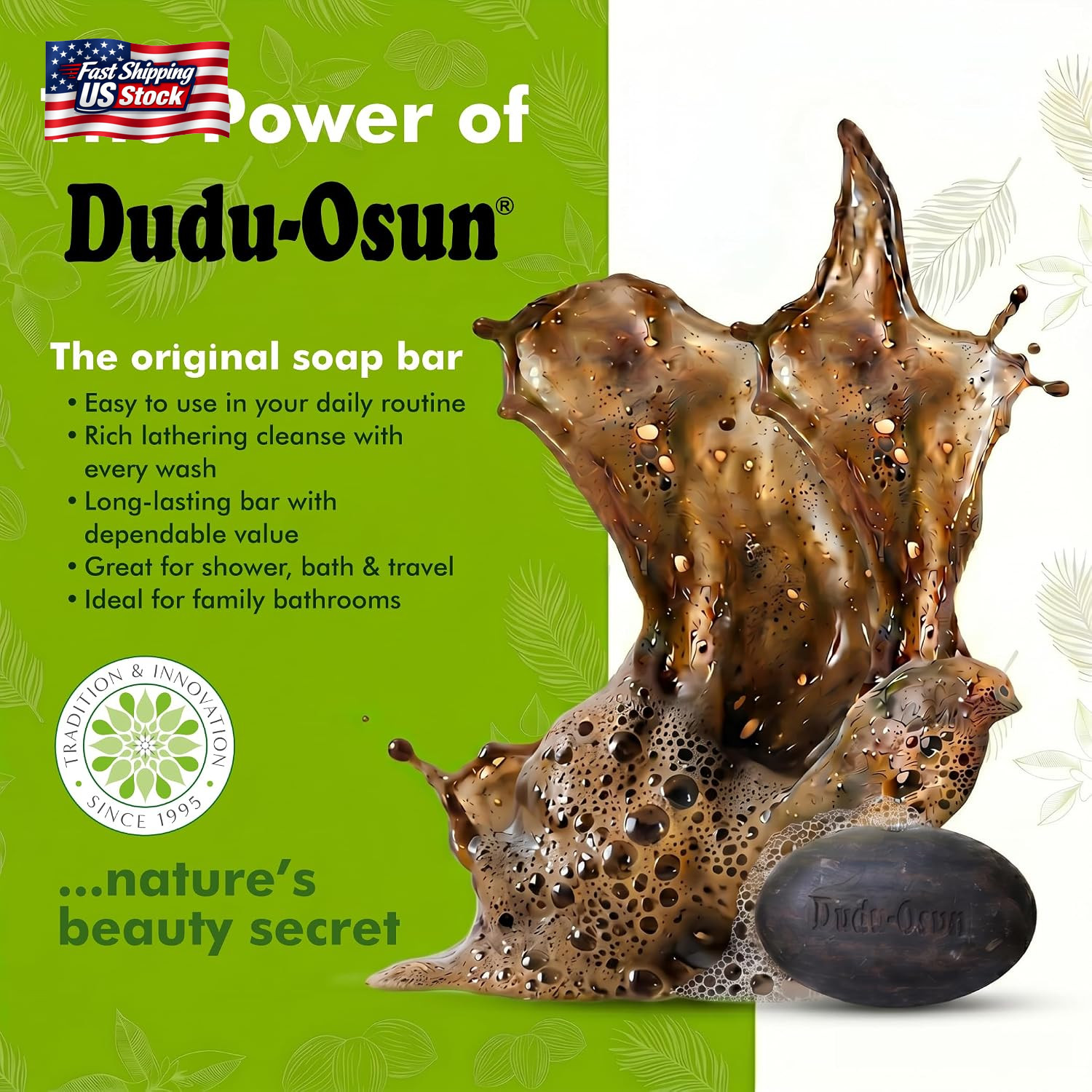 Dudu-Osun African Black Soap Bar 5.3 Oz – 24 Count Bulk Pack – by Tropical Natur