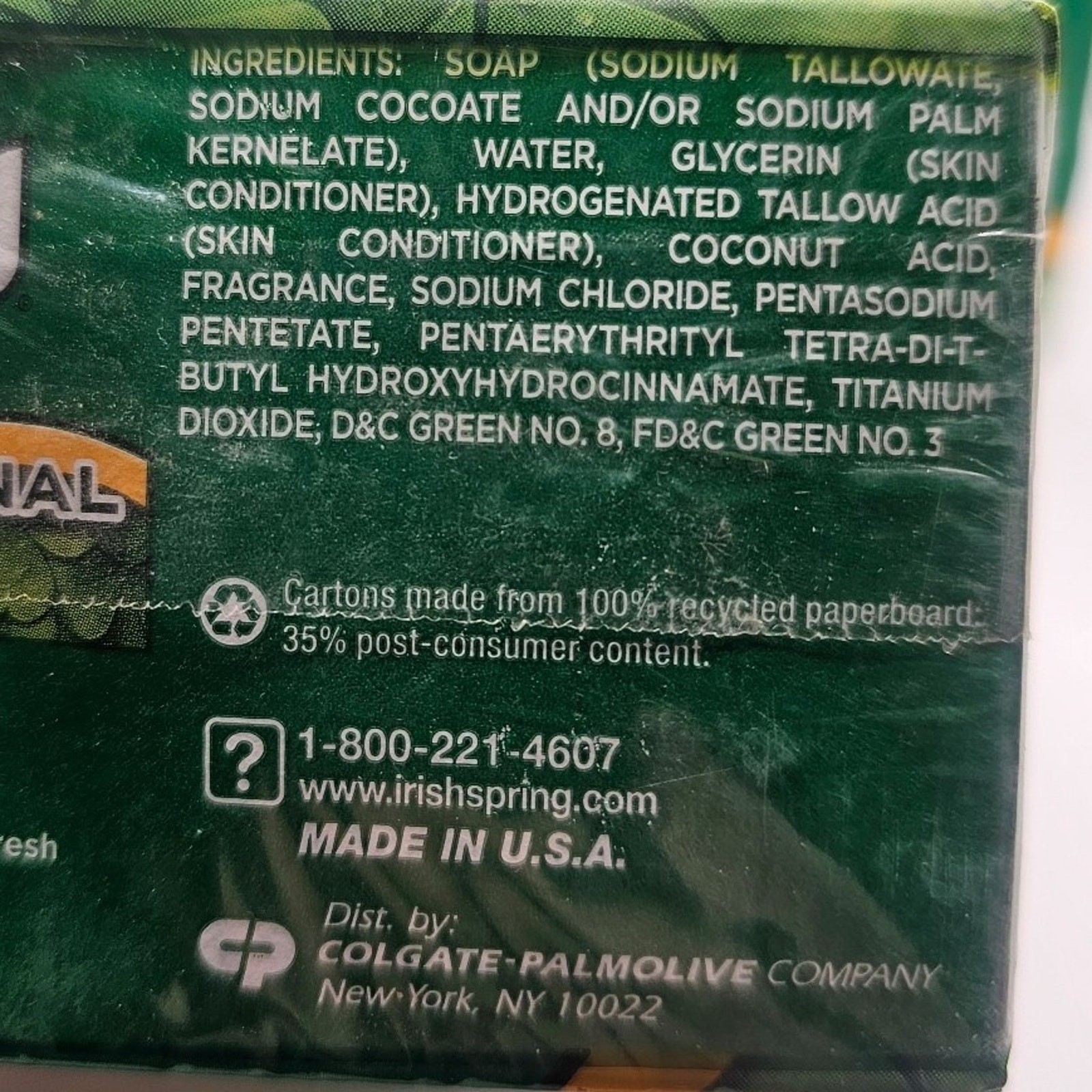 Original Irish Spring w/ Tallow Discontinued 3.75oz each 6 BARS TOTAL