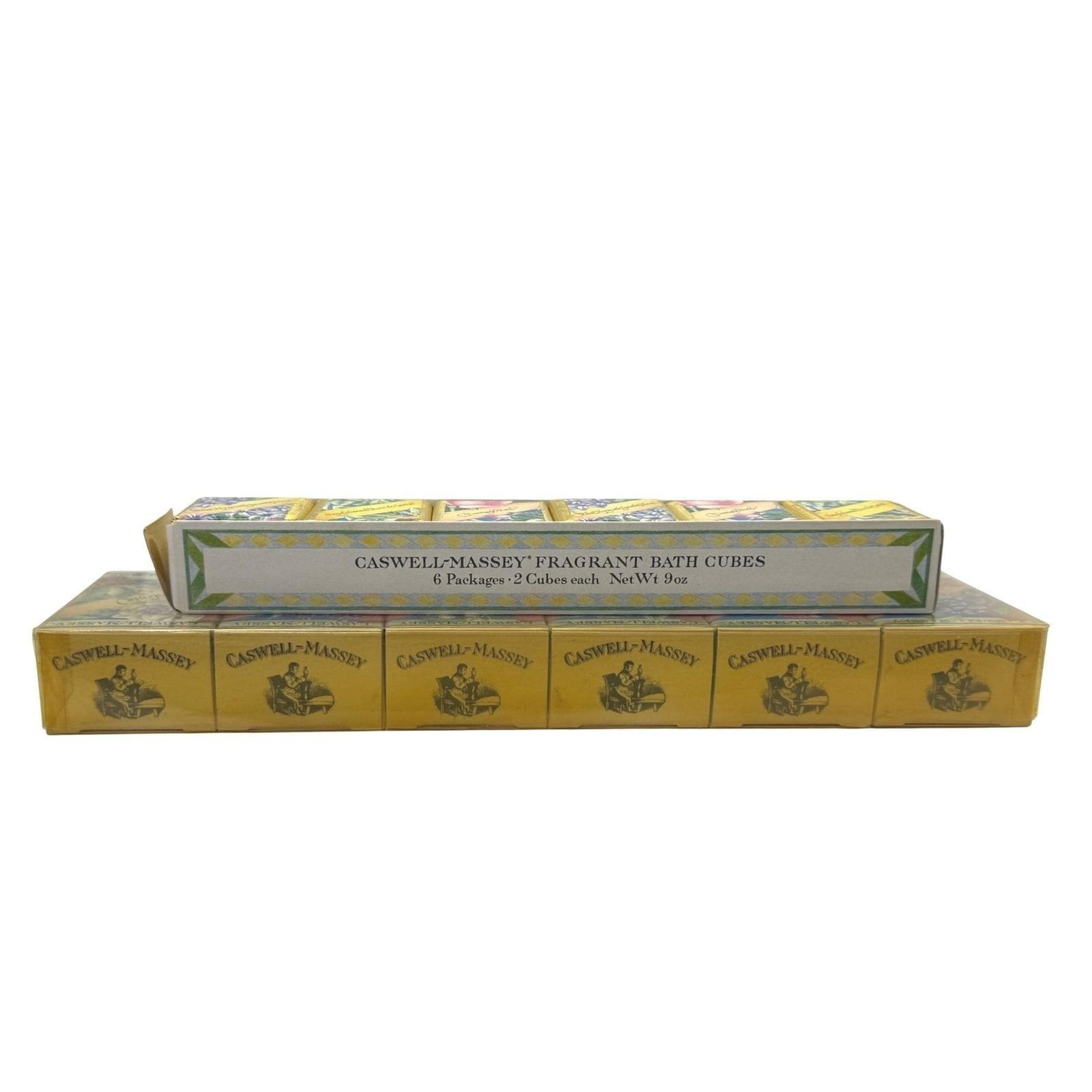 Vintage Caswell Massey Soap Set 6 Bar Bath Cubes Assorted Fragrance Luxury Gift
