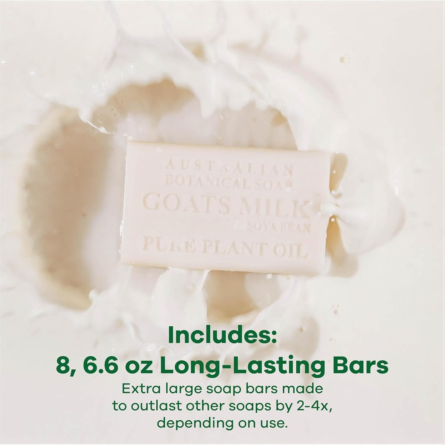 Australian Botanical Soap Goats Milk And Soya Bean Oil Triple-Milled, 8 Bars