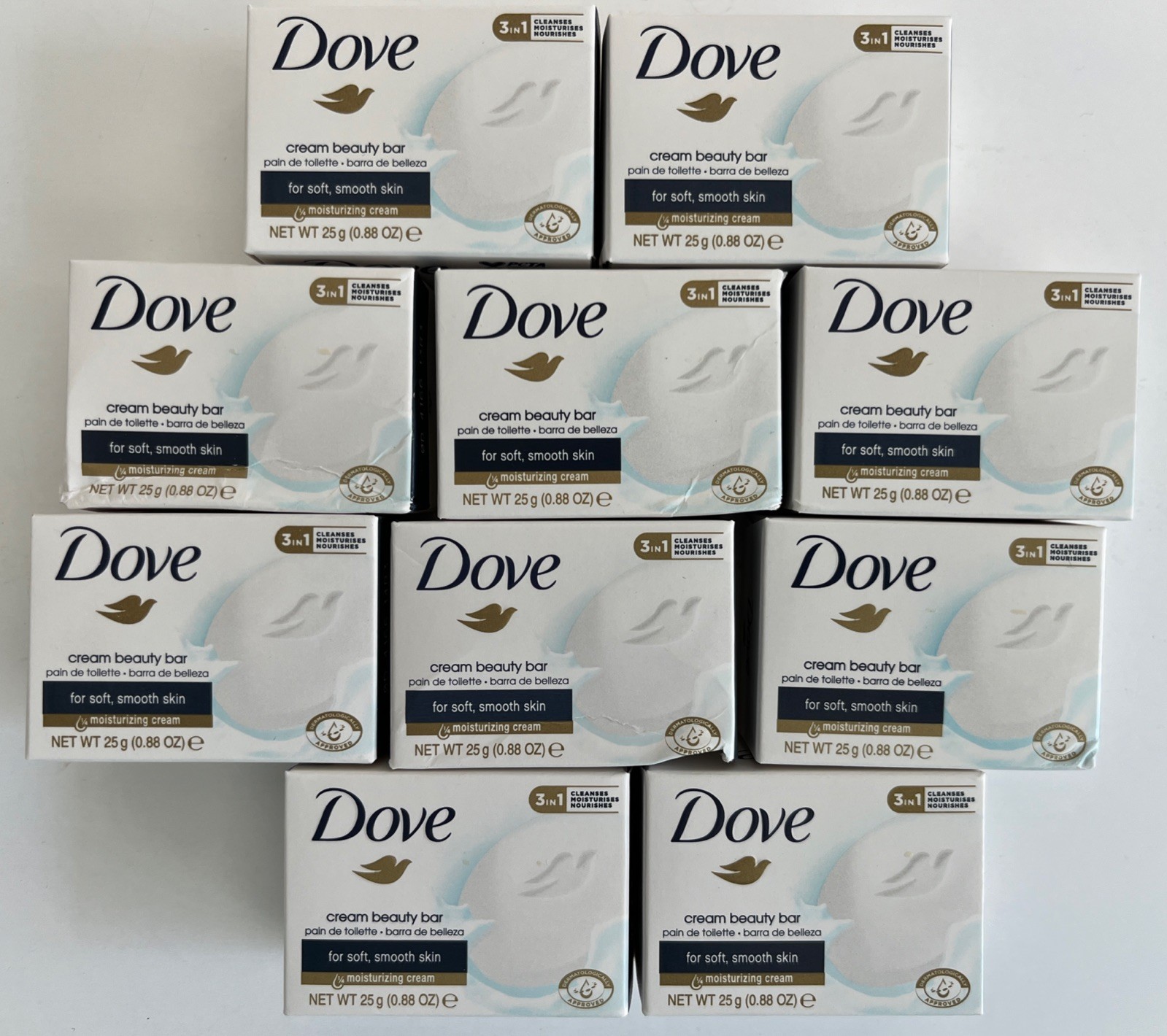 (20 Pack) Dove Cream Beauty Bar Travel Size Soap .88oz Soft Smooth Skin