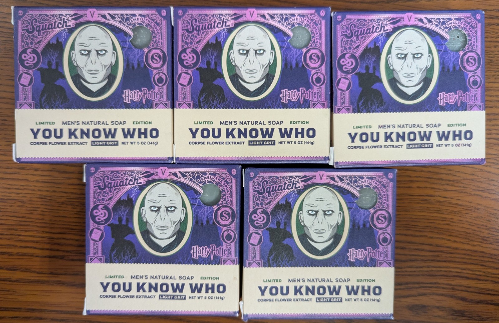 5 DR. SQUATCH LIMITED EDITION HARRY POTTER “YOU KNOW WHO” MEN’S NATURAL BAR SOAP