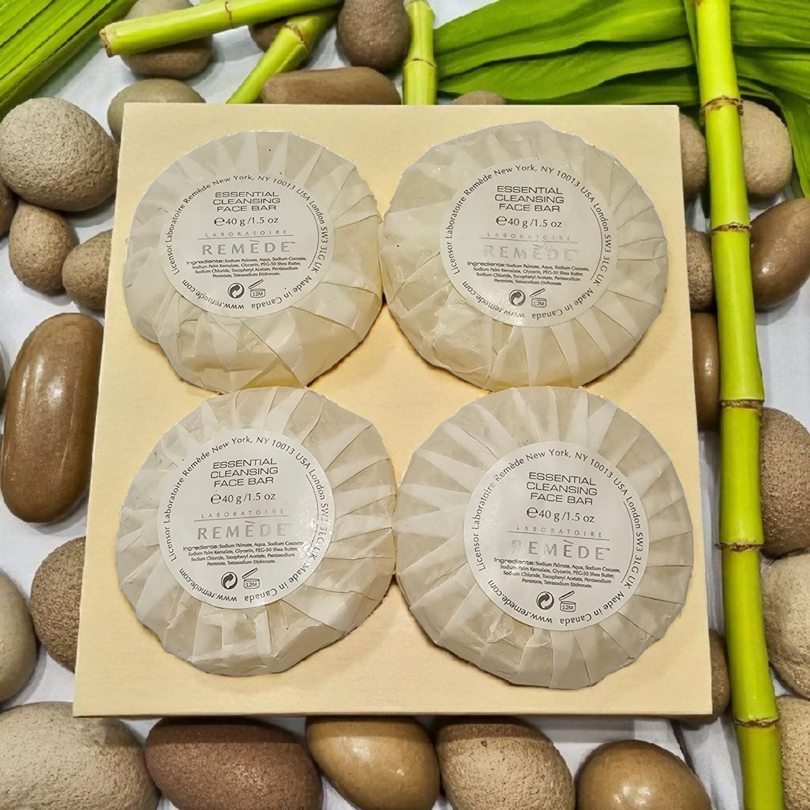 Laboratoire Remede Essential Cleansing Face Bar Soap 40g 1.5oz Set of 4 New Lux