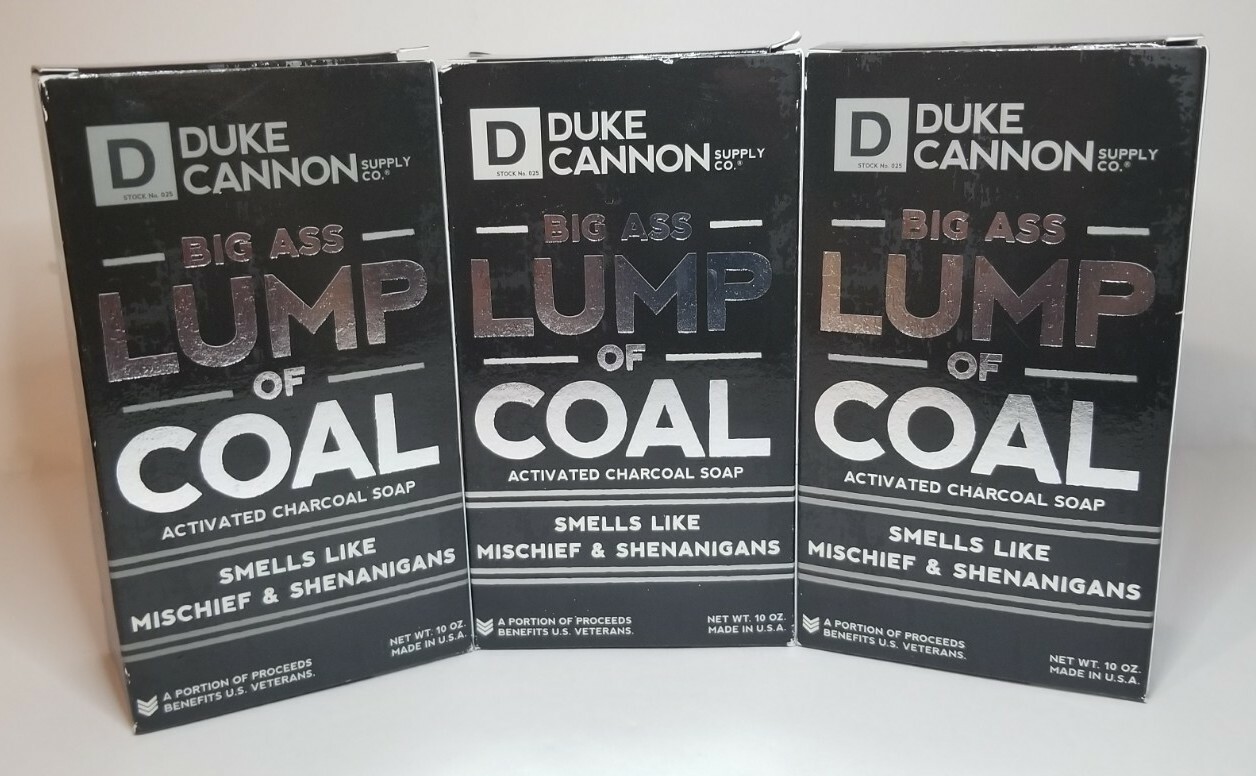 3x Duke Cannon Big Ass Lump Of Coal Soap Smell Like Mischief & Shenanigans 10oz