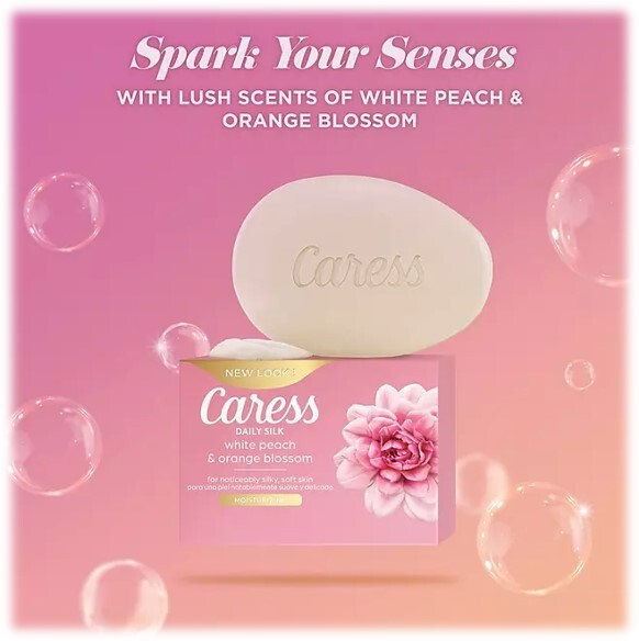 Caress Bar Soap White Peach & Orange Blossom 3.75 oz – 6 Bars PK