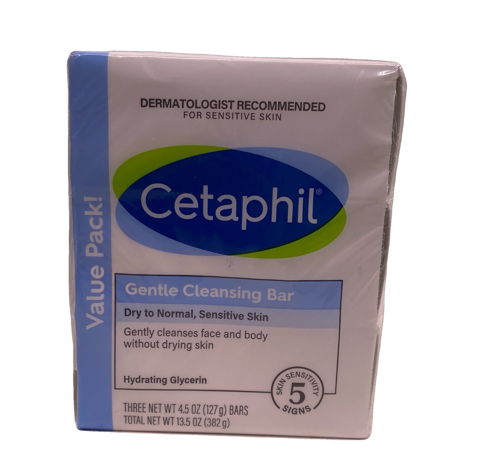 Cetaphil Gentle Cleansing Bar for Dry to Normal Sensitive Skin 4.5 oz 3 Ct 2 Pk