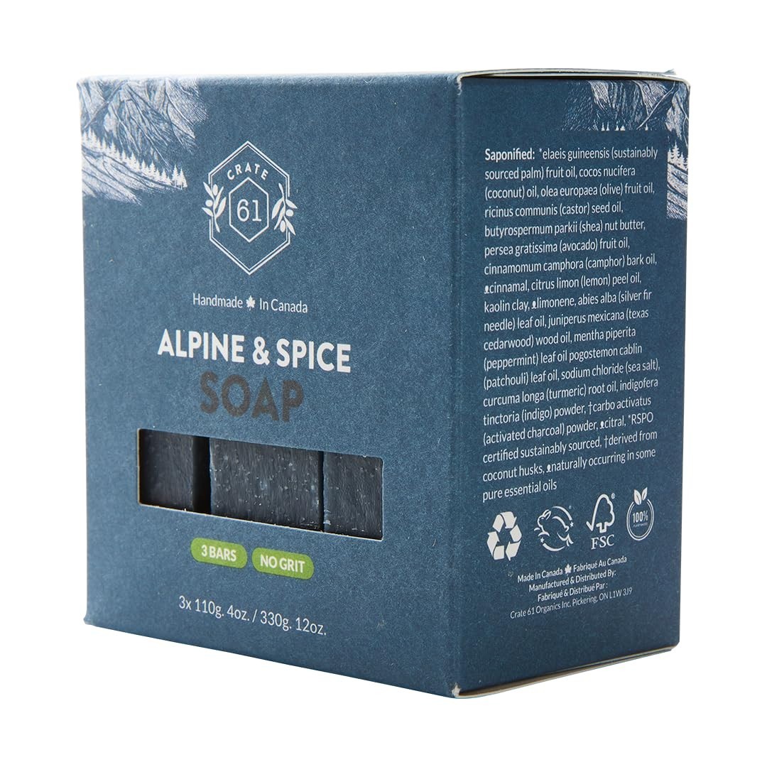 Crate 61 Alpine & Spice Handmade Cold Process Natural Soap 3-Pack