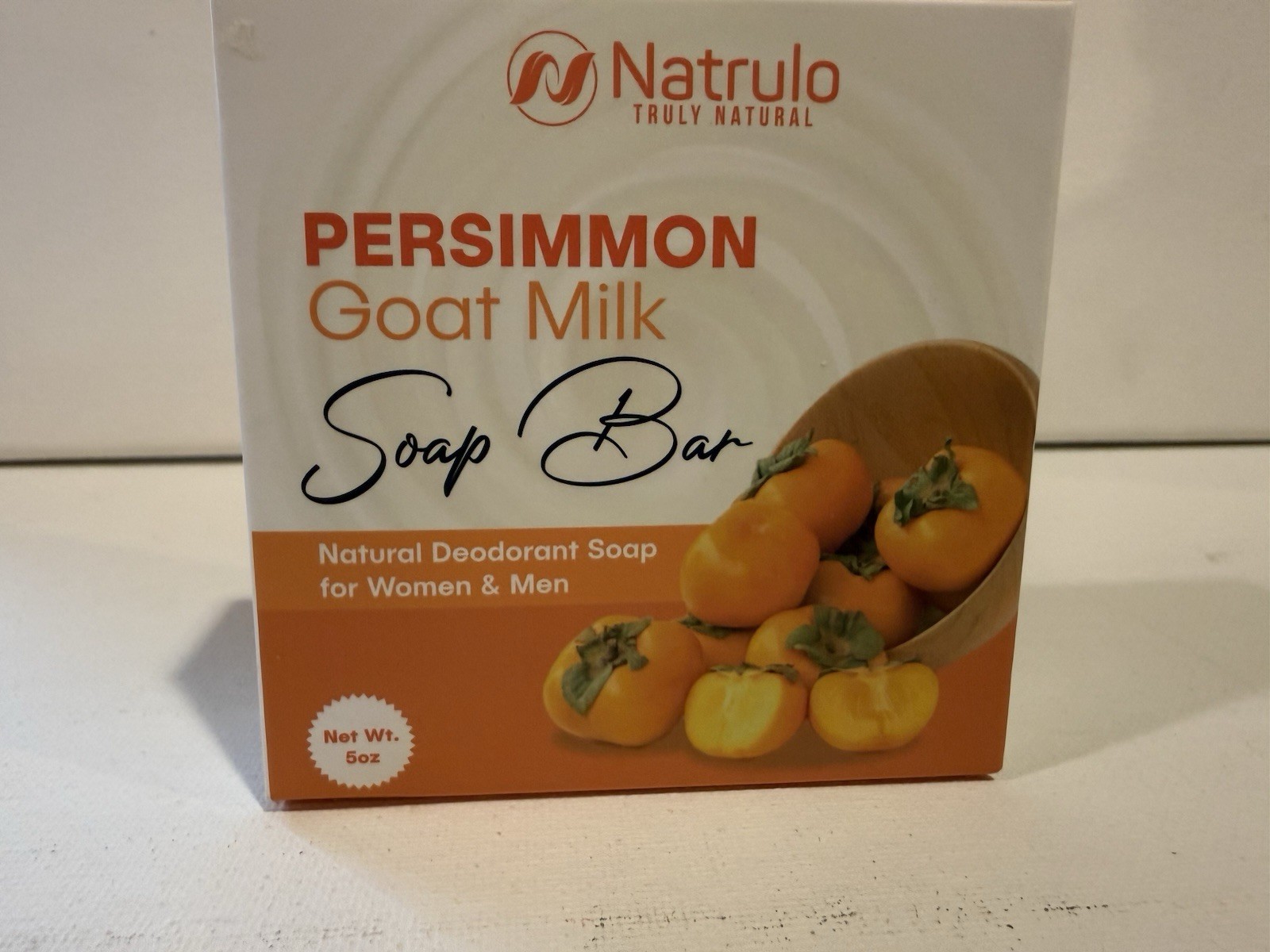 Natrulo Persimmon Soap Bar, Natural Deodorant, Handcrafted, 5oz