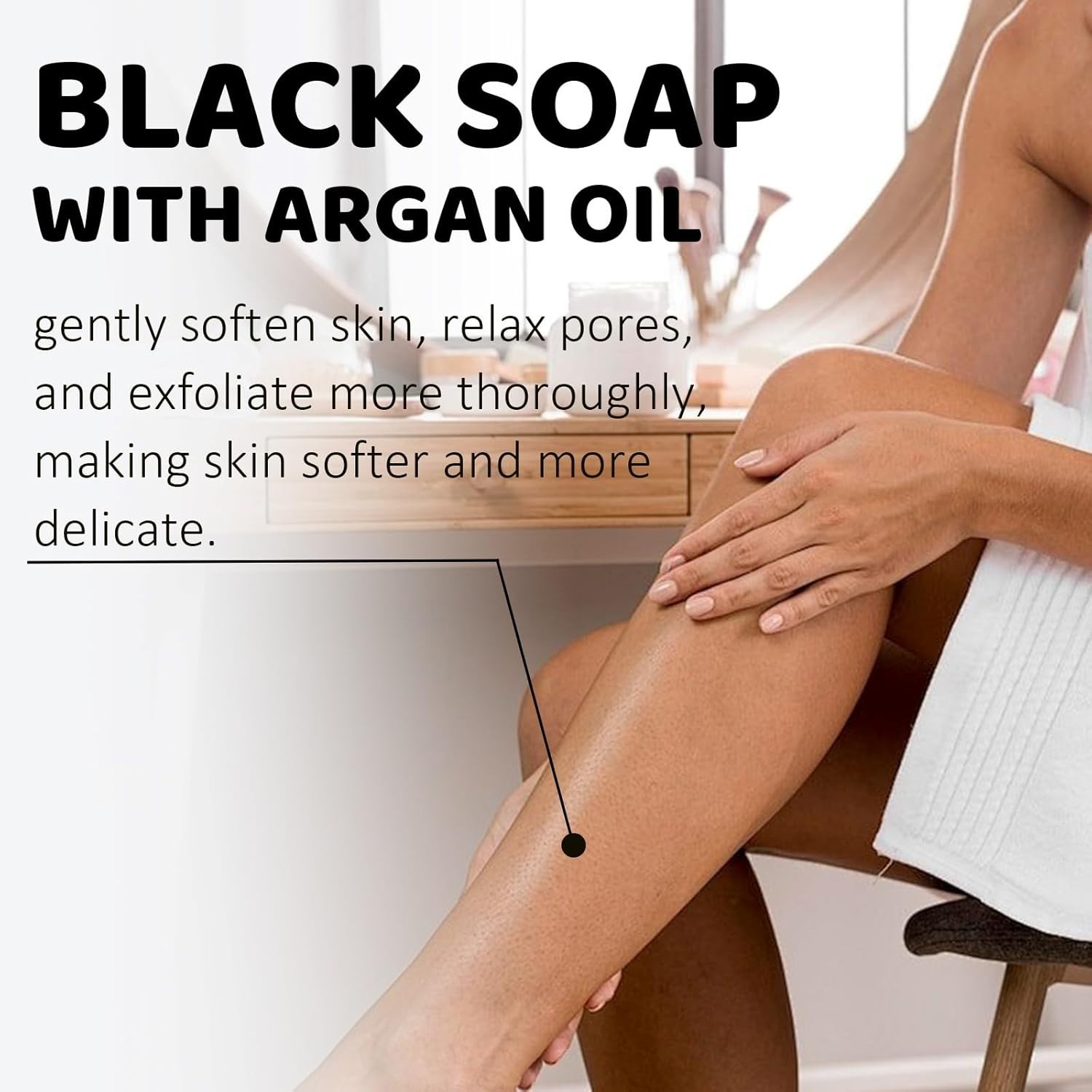2Pack Moroccan Black Soap with Argan Oil, Morocco Black Beldi Soap Hammam Ritual