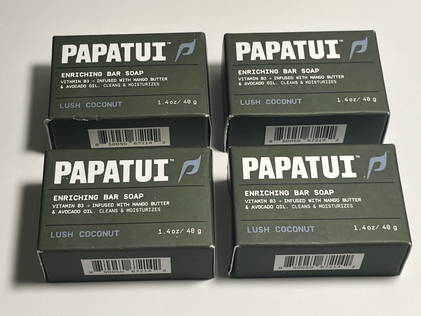 Papatui Enriching Bar Soap Lot of Four Lush Coconut Men’s 1.4 oz Bars