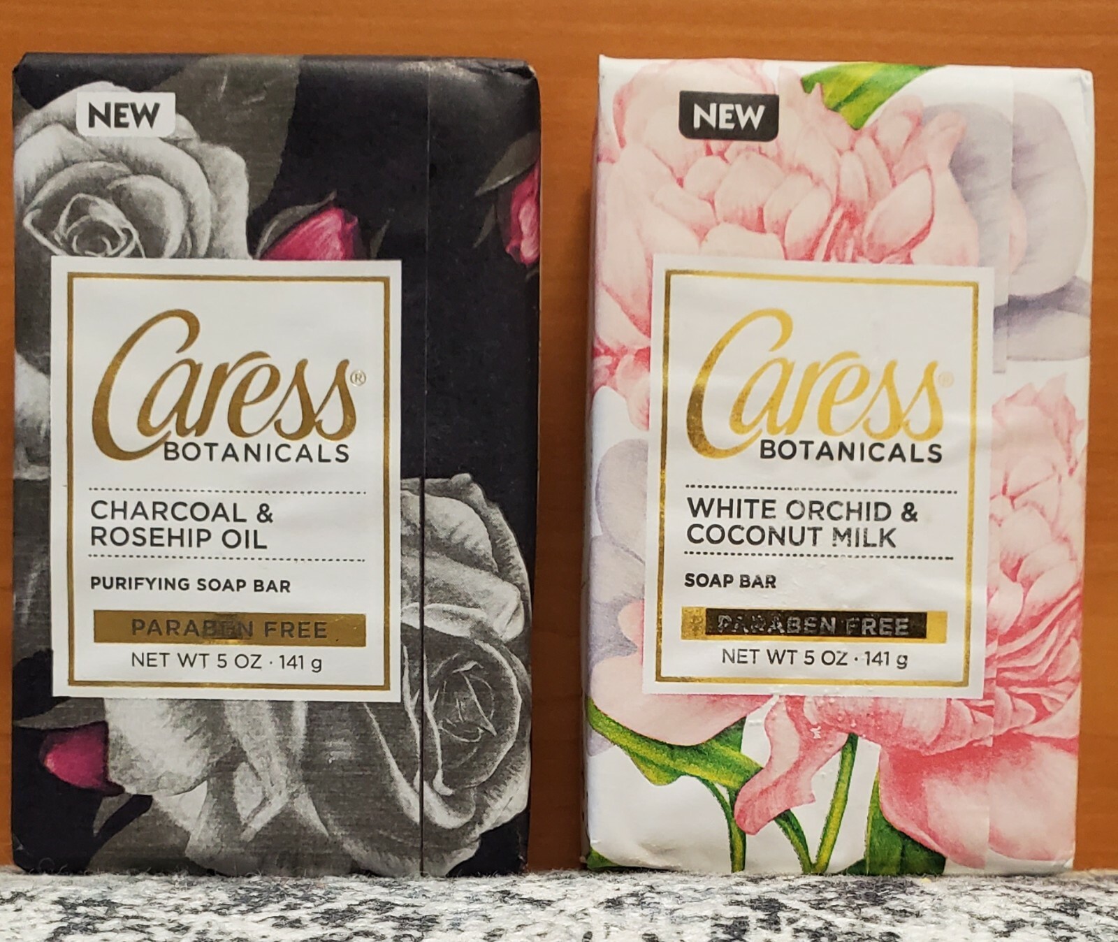 Caress Botanicals White Orchid & Coconut Milk OR Charcoal & Rosehip Oil Bar Soap