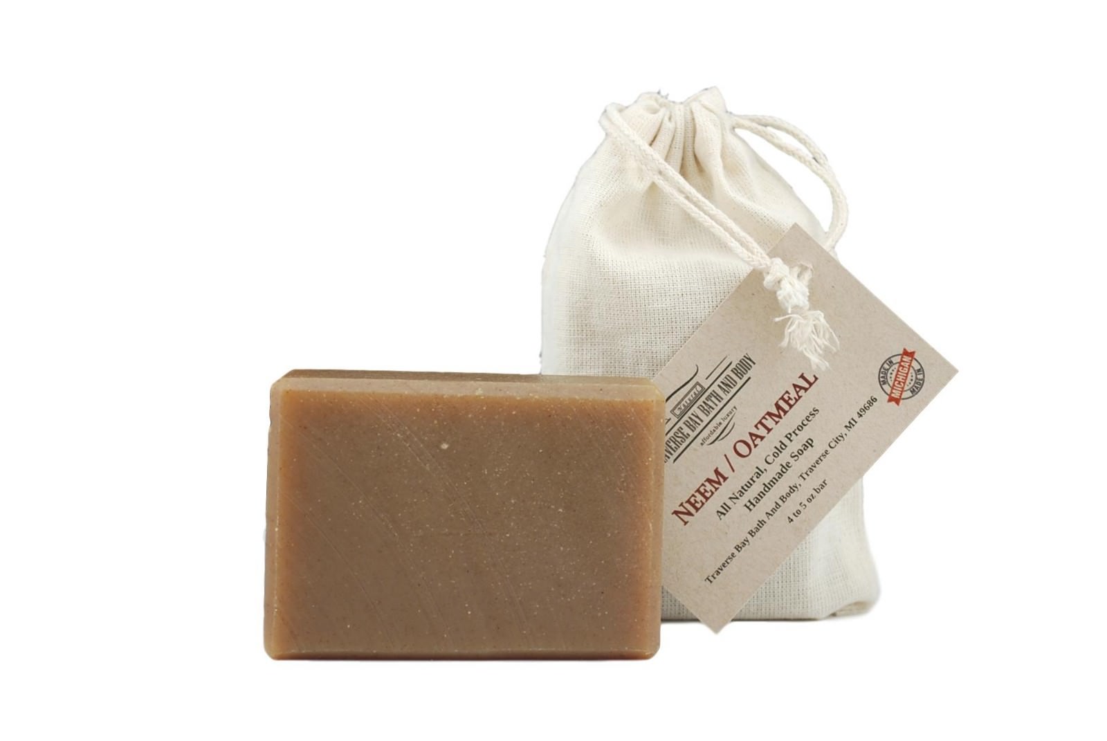Neem Oatmeal, all natural soap, handmade, Cold process, Large 5.5-6 oz