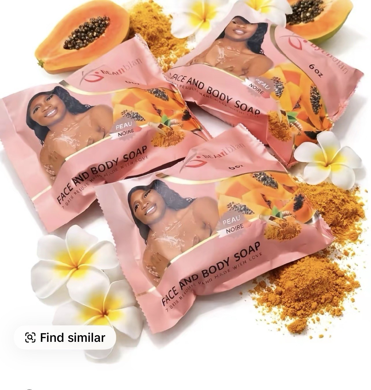 Byenblan Papaya Handmade Face & Body Soap Pink Rectangular Bar 4 oz, 6 oz
