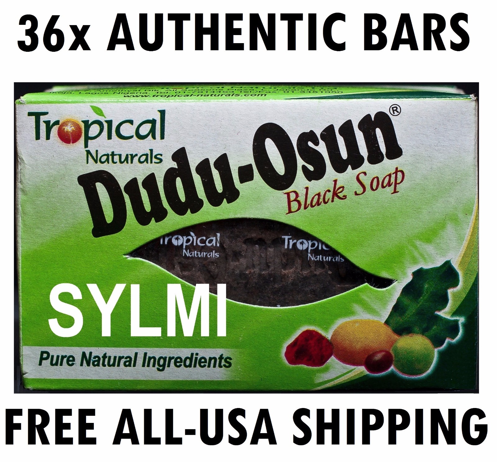Lot of 36 Bars Pack ORIGINAL Dudu Osun African Black Soap Herbal 100% Natural