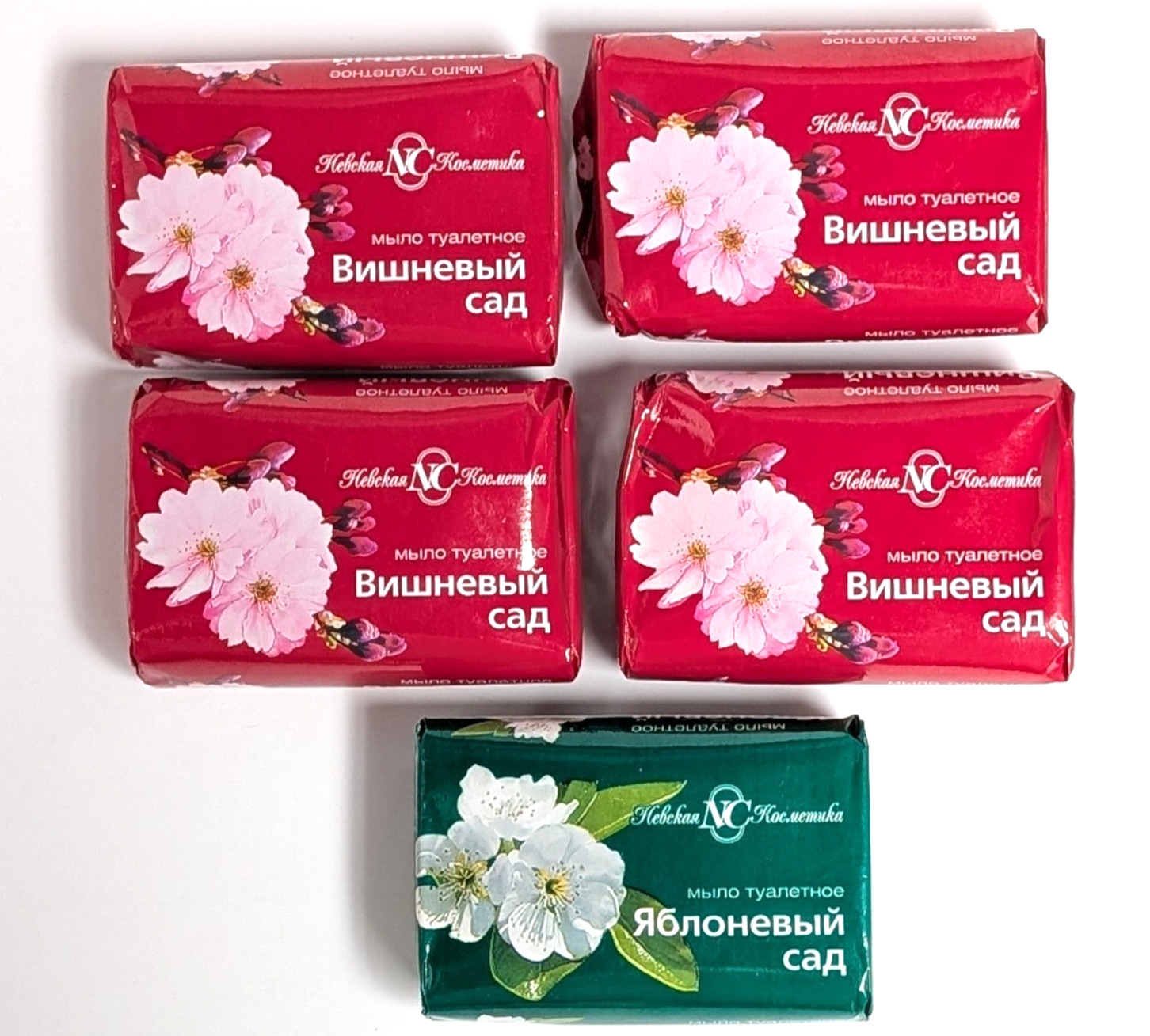 Nevskaya Kosmetika NC Russian Cherry Blossom Scent 5 Bar Soap 90 g/3.17oz
