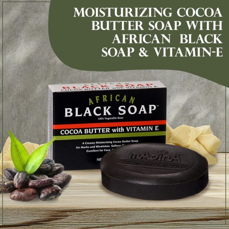 African Black Soap Bars 3.5oz, Shea Butter/Aloe Vera and Cocoa Butter/Vitamin E