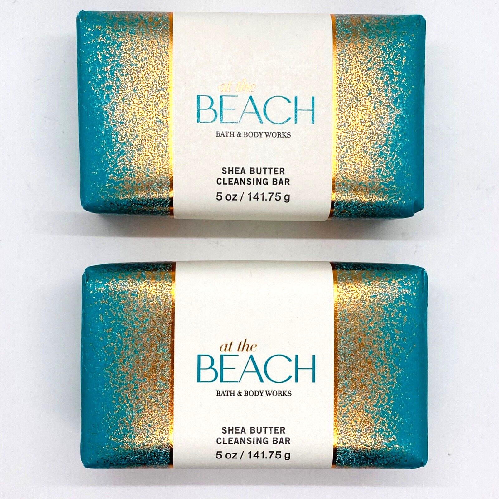 2-Pack Bath & Body Works AT THE BEACH Shea Butter Cleansing Bar Soap 5 oz Each