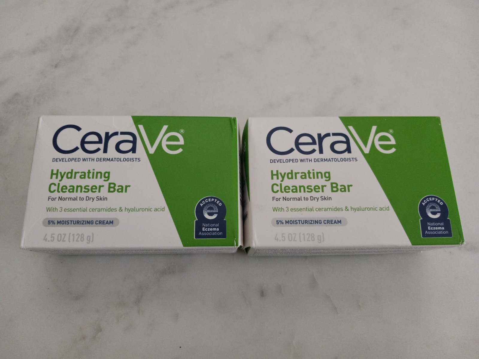 CeraVe Hydrating Cleanser Bar Normal to Dry Skin 4.5 oz each, Lot of 2