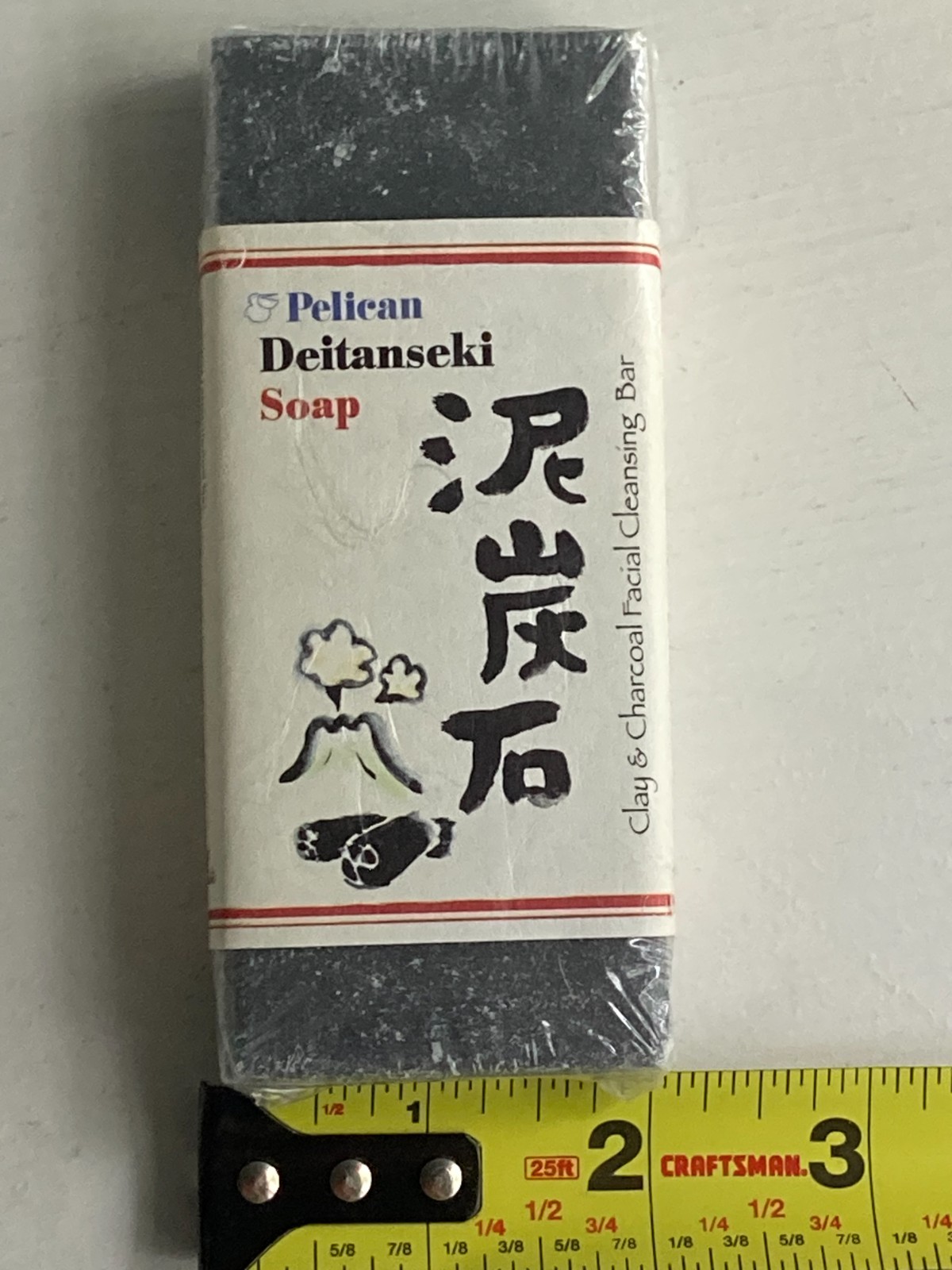 New Pelican DEITANSEKI Charcoal Face Soap 5.3 oz Bar Clay & Charcoal Japanese