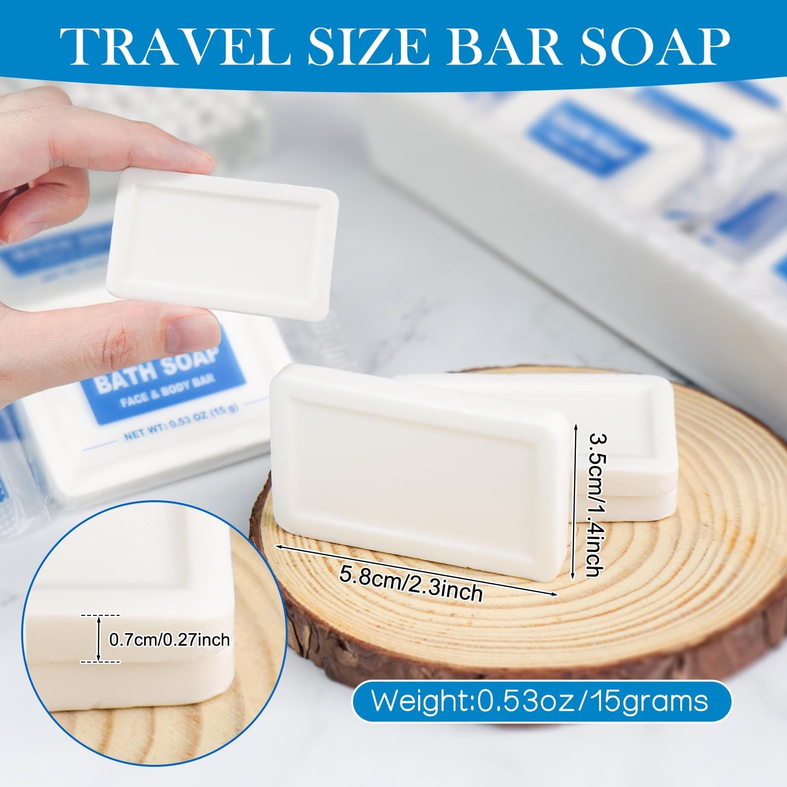10 Pack Mini Travel Size Bar Soap Bulk,0.53 oz/15 grams Individually Wrapped …