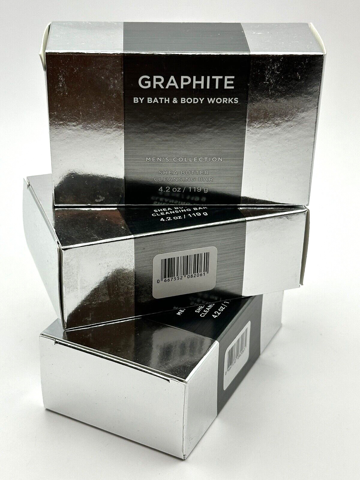 NEW 3 BATH & BODY WORKS GRAPHITE MEN’S SCENTED BODY CLEANSING BAR SOAP 5 OZ EA