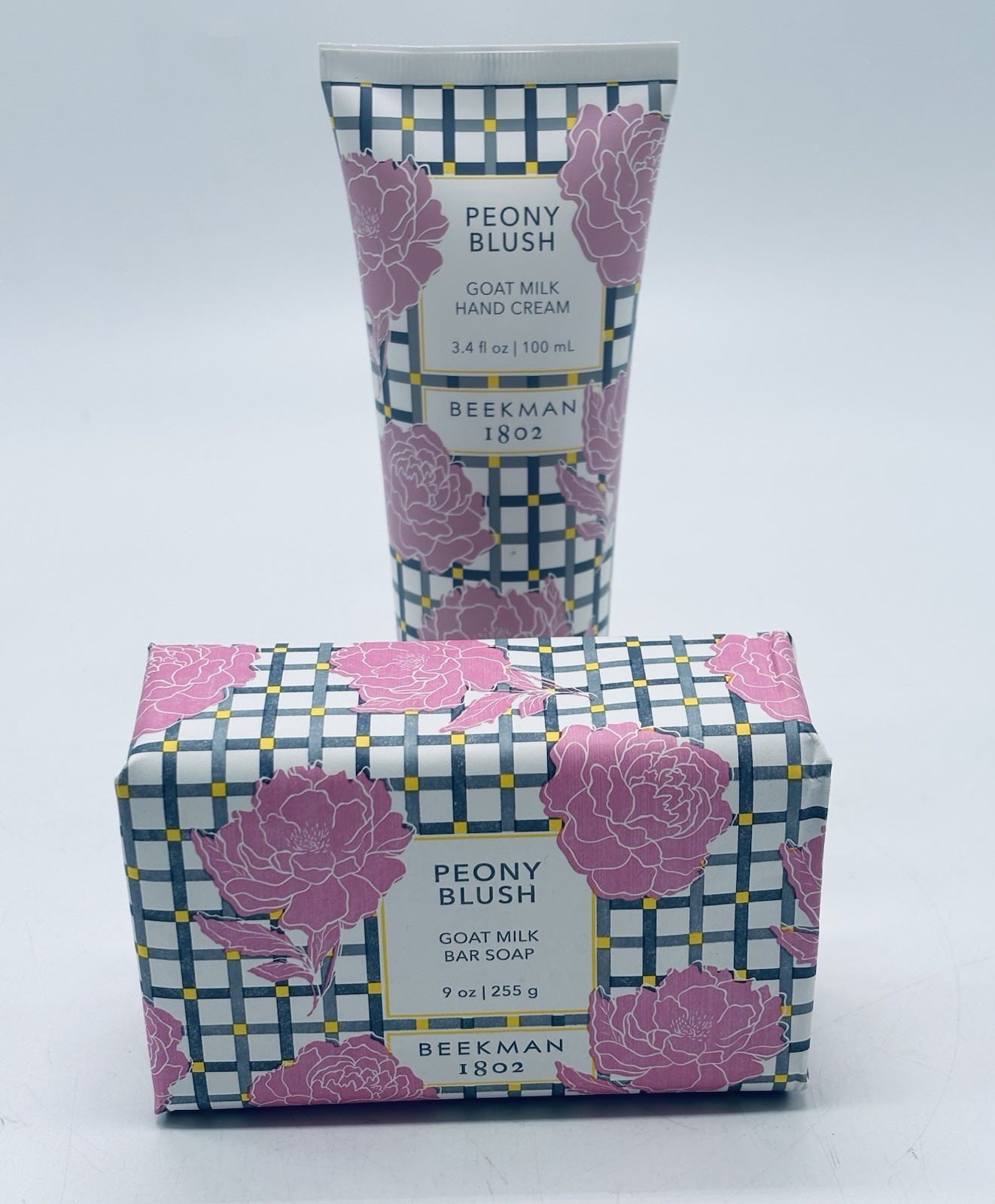 Beekman 1802 GOAT Milk Soap 9 oz Bar & Hand Cream 3.4 oz Peony Blush Lot of 2