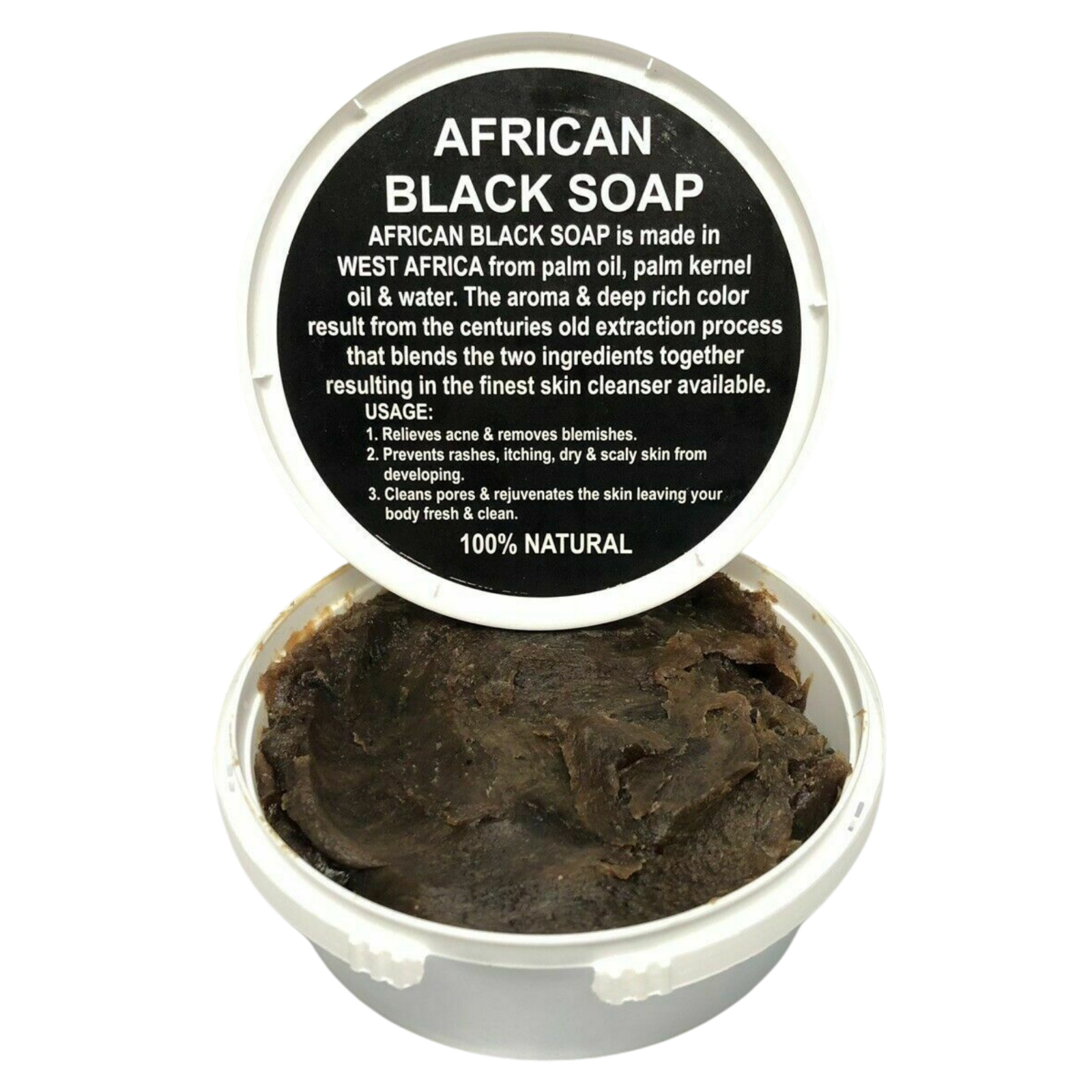Raw African Black Soap Paste 8 oz – 100% Pure & Natural Unrefined Organic Ghana
