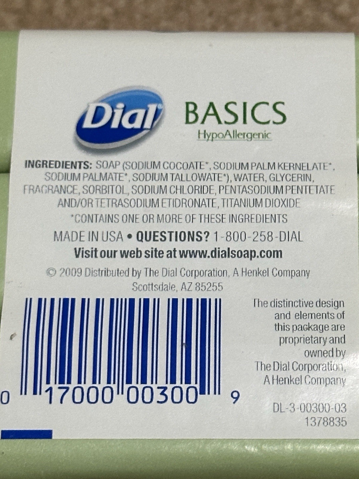 Dial Basics Hypoallergenic Bar Soap 3 Pack Retired NEW SEALED 3.2 OZ