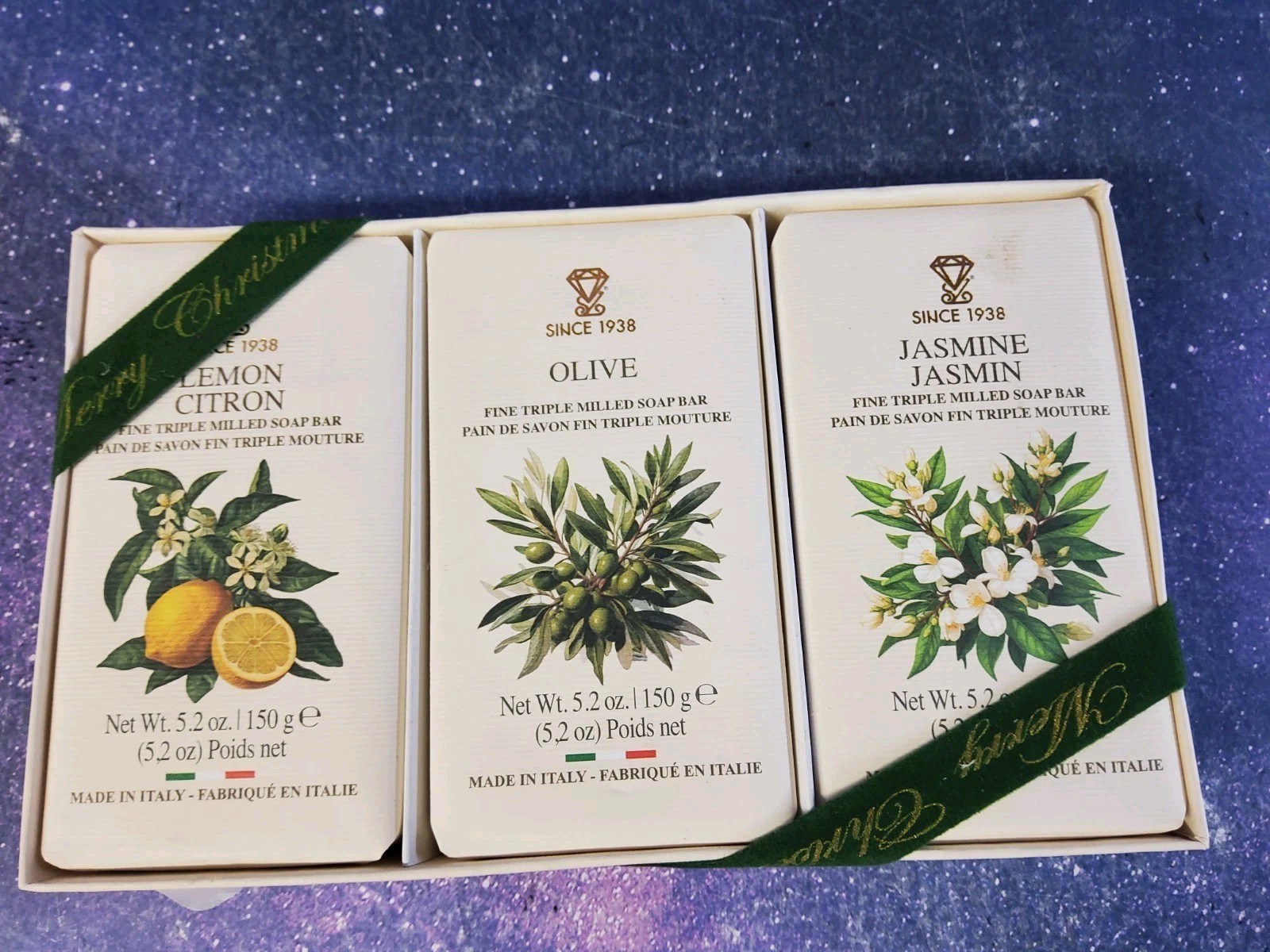 Saponificio ~ Diamante Jasmine Triple Milled Soap Bars 3 x 5.2 oz