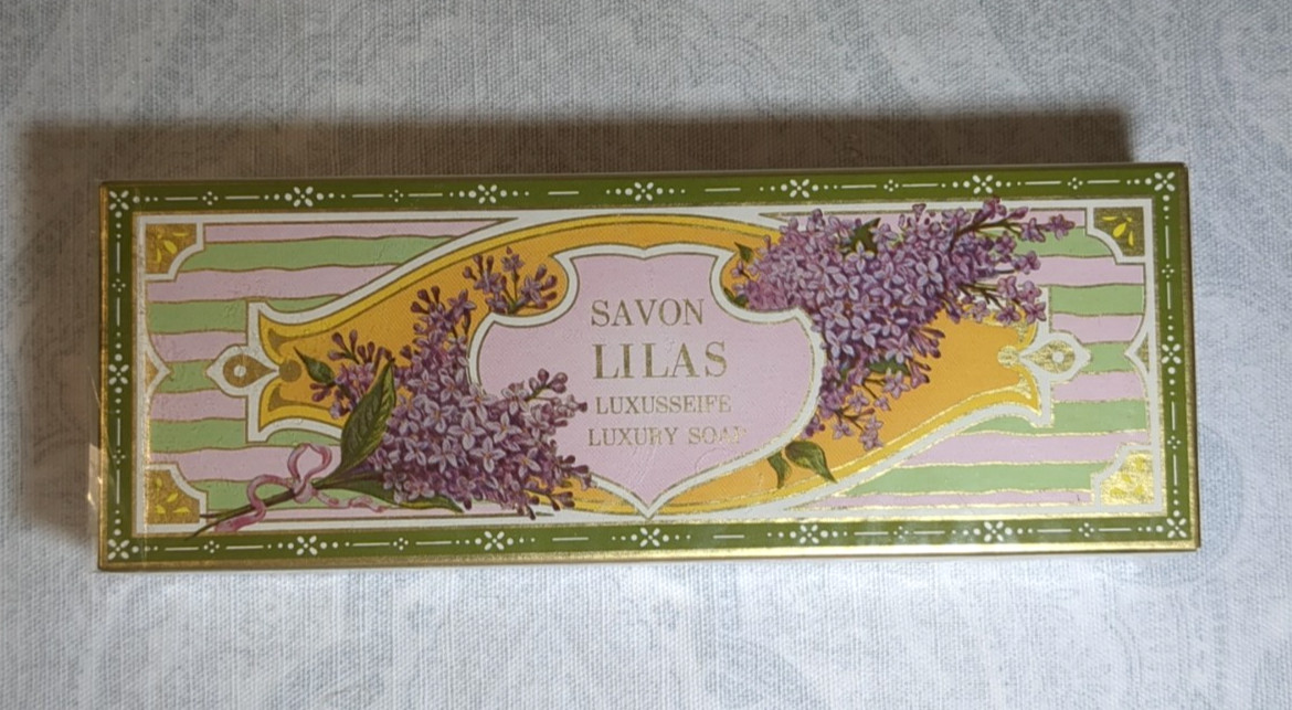 VINTAGE SAVON LUXUSSEIFE LUXURY SOAP TWO SCENTS VIOLET & LILAS (VIOLET & LILAC)