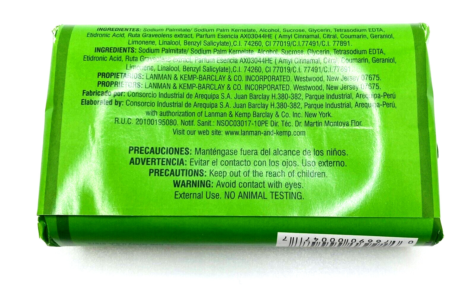 Murray & Lanman Rue Glycerine Soap Bar 3.35 oz Jabon de Ruda Single Bar
