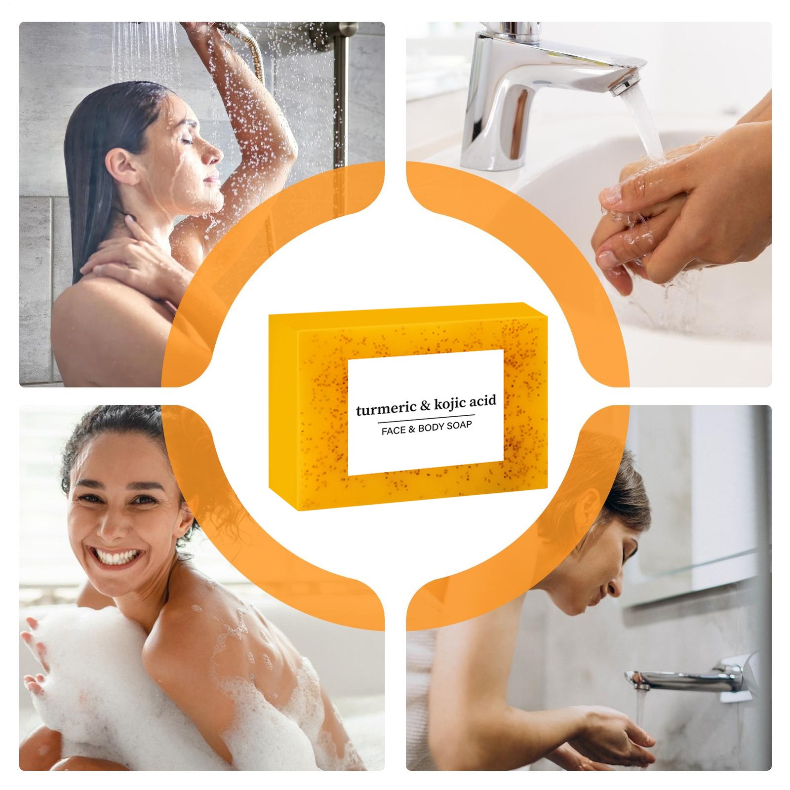 2PCS Tumeric Soap Skin Whitening Dark Spots lightening Acne Brightening Turmeric