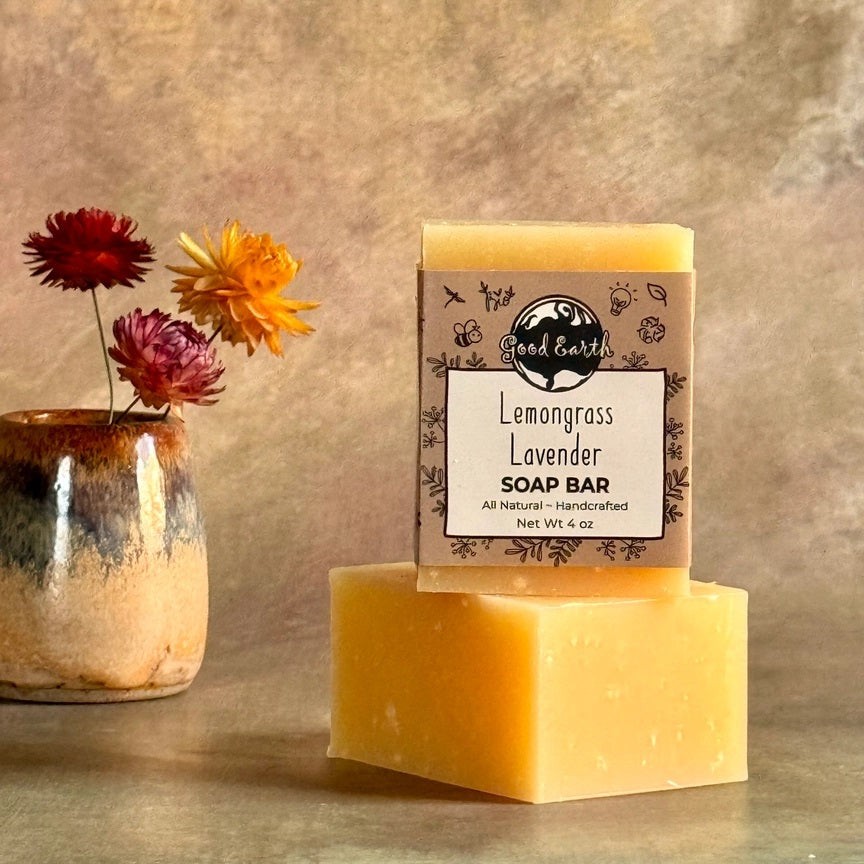 Lemongrass Lavender Soap Bar By Good Earth Soap Co. Natural Ingredients USA