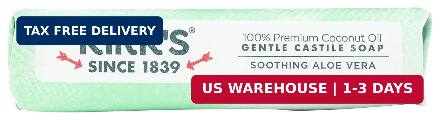 Kirk’s Original Coco Castile Bar Soap Soothing Aloe Vera, 4 Oz