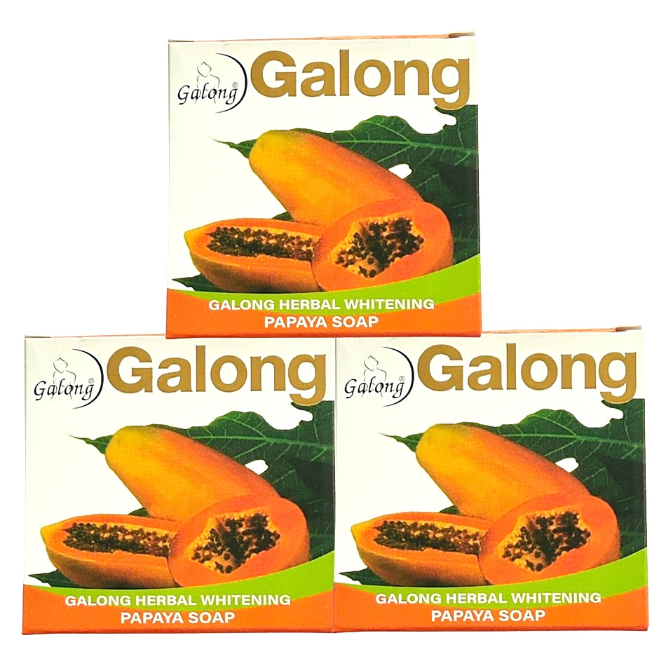 3xSopa Galong Papaya Herbal Whitening Extract Bar 150g Brightening Bath Thailand