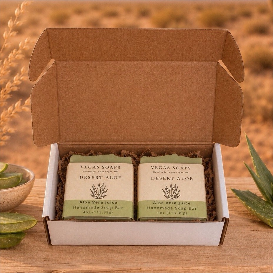 Vegas Soaps Desert Aloe Handmade Soap Bars Set Of 2 Aloe Vera Juice Plant Based