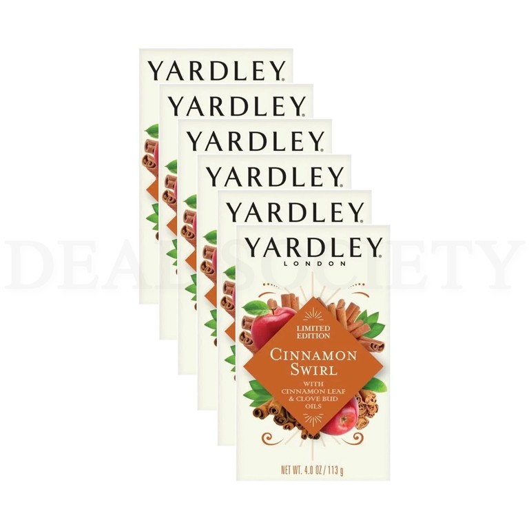 Yardley London Limited Edition Cinnamon Swirl Moisturizing Bath Bar 4oz Lot of 6