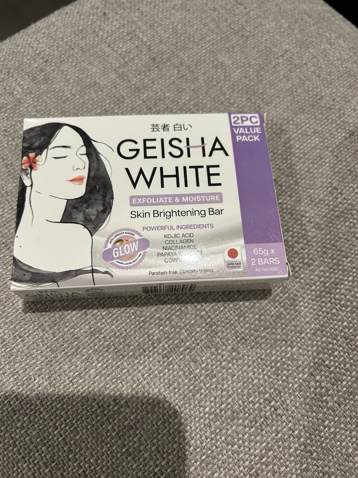 Geisha White GLOW Skin Brightening Bar 65g/2pack