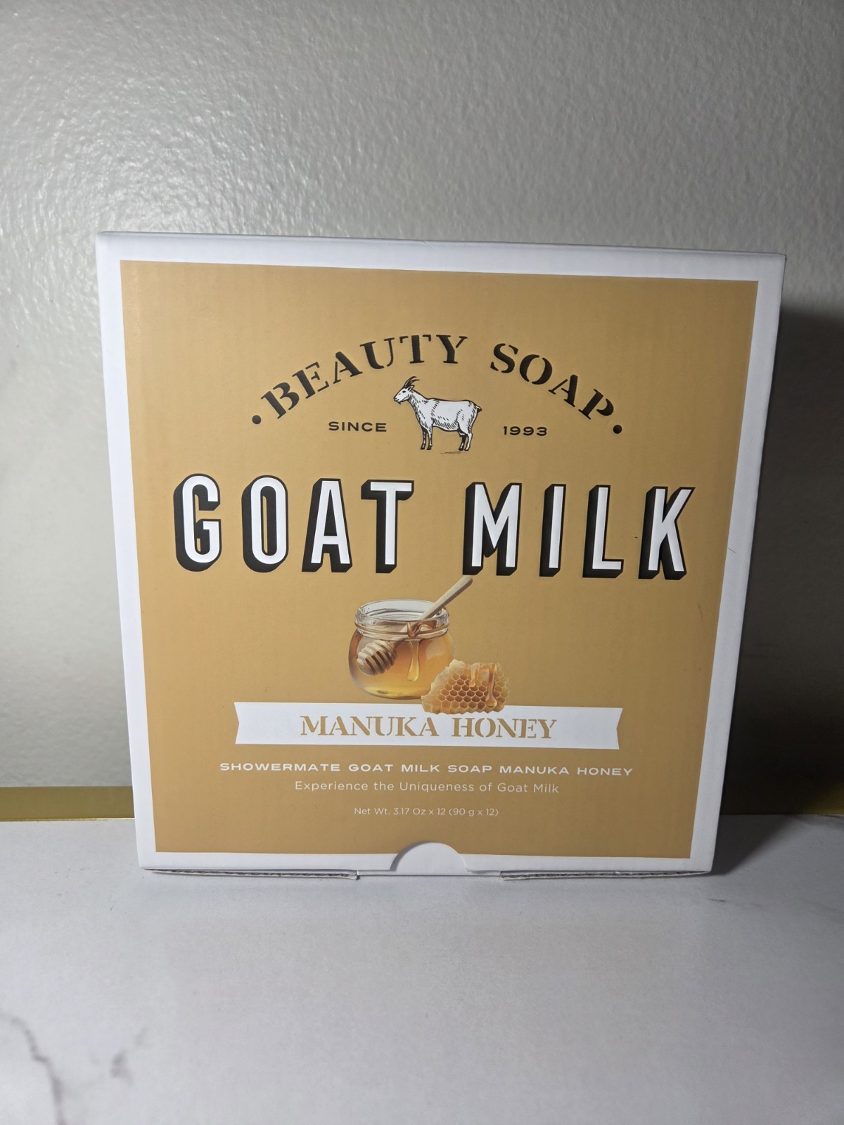 ShowerMate Manuka Honey Beauty Soap with Goat Milk 12 Bars 3.17 oz Each
