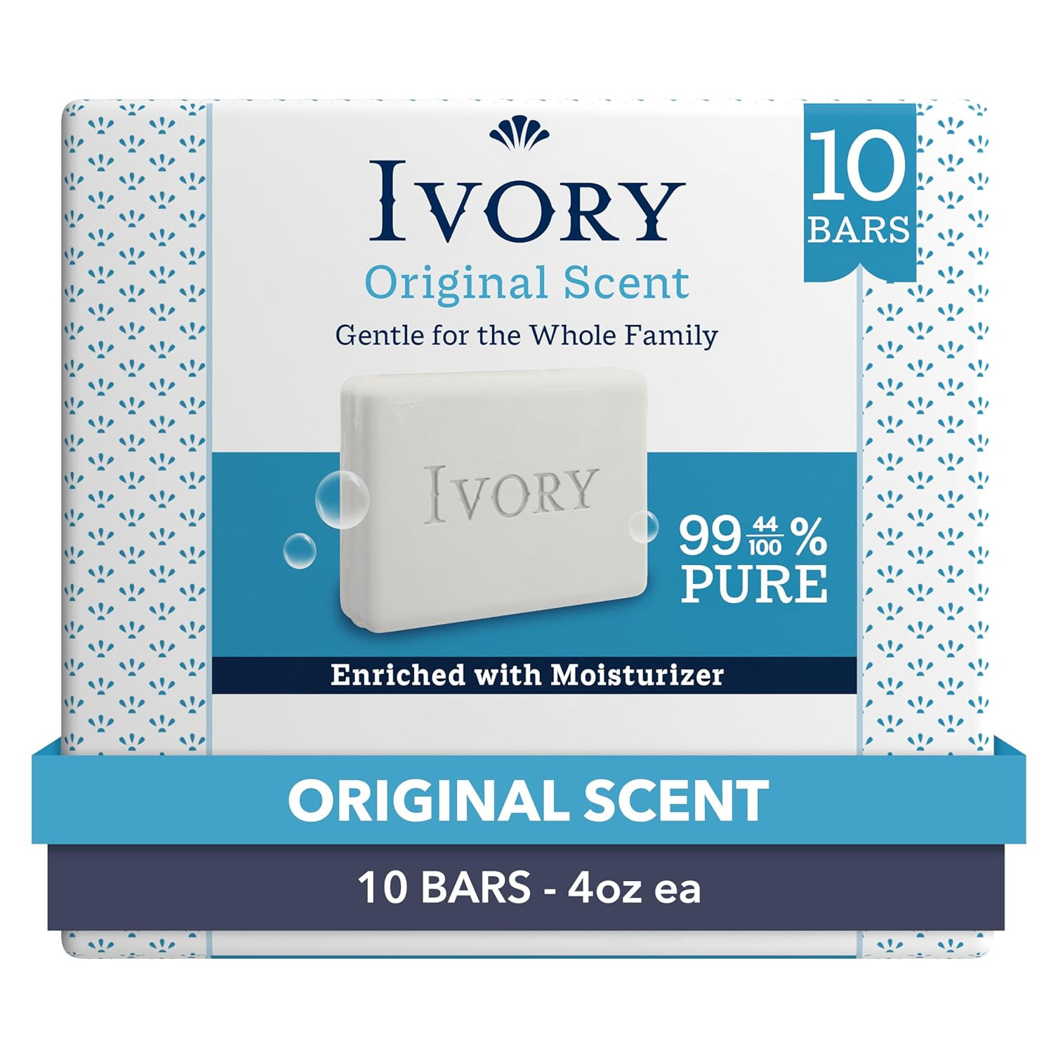 10 Pack Gentle Bar Soap, Plant-Based Cleanser for All Skin Types, 4 Oz