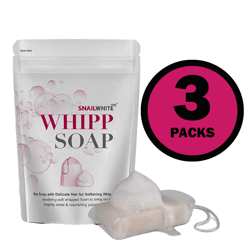 100gx3 Snail White Whipp Soap Delicate Net Softening Bar Foam Face Shower Cream