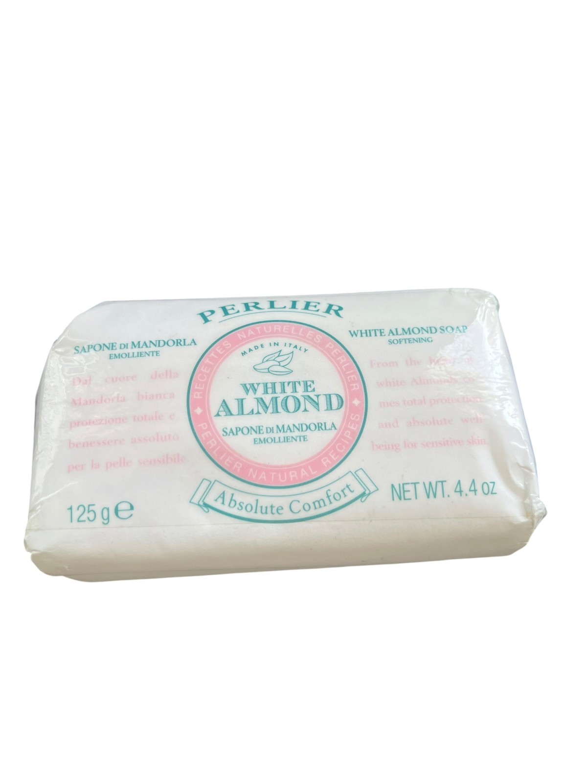 Perlier White Almond 3 Pc Moisturizing Natural Bar Soap Bath Body Set 4.4 oz.