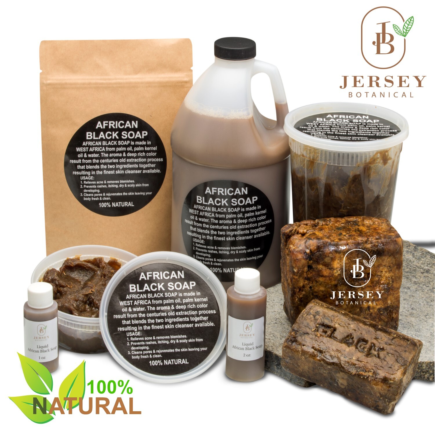 Raw African Black Soap Paste 100% Natural Organic Acne & Blemish Treatments