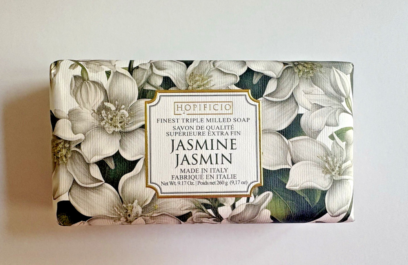 Hopificio Firenze Jasmine Luxury Bath Triple Milled Bar Soap Italy 9.17 oz New