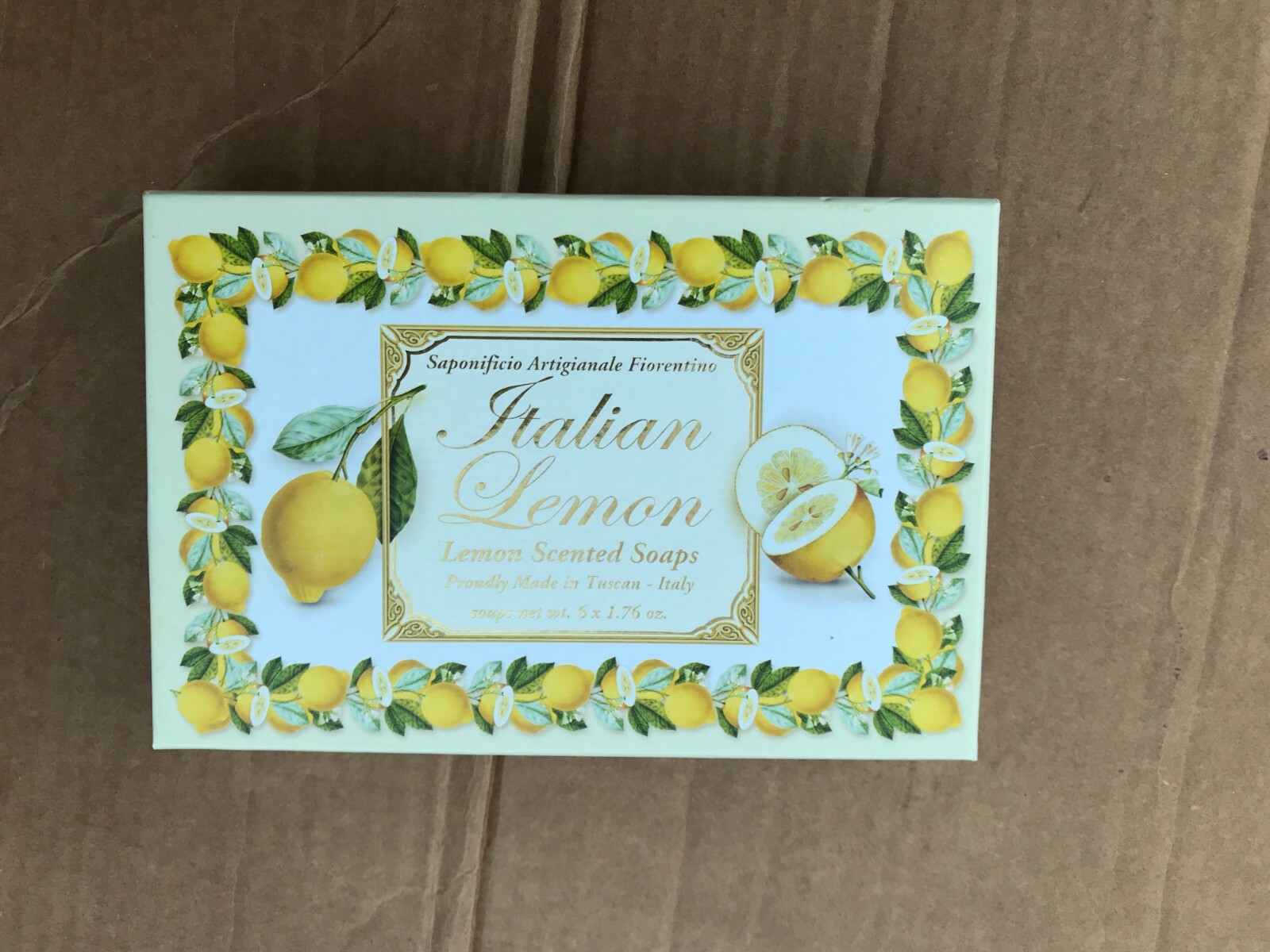 SAPONIFICIO ARTIGIANALE FIORENTINO *ITALIAN LEMON* SCENTED SOAPS 6 X 1.76 oz NEW