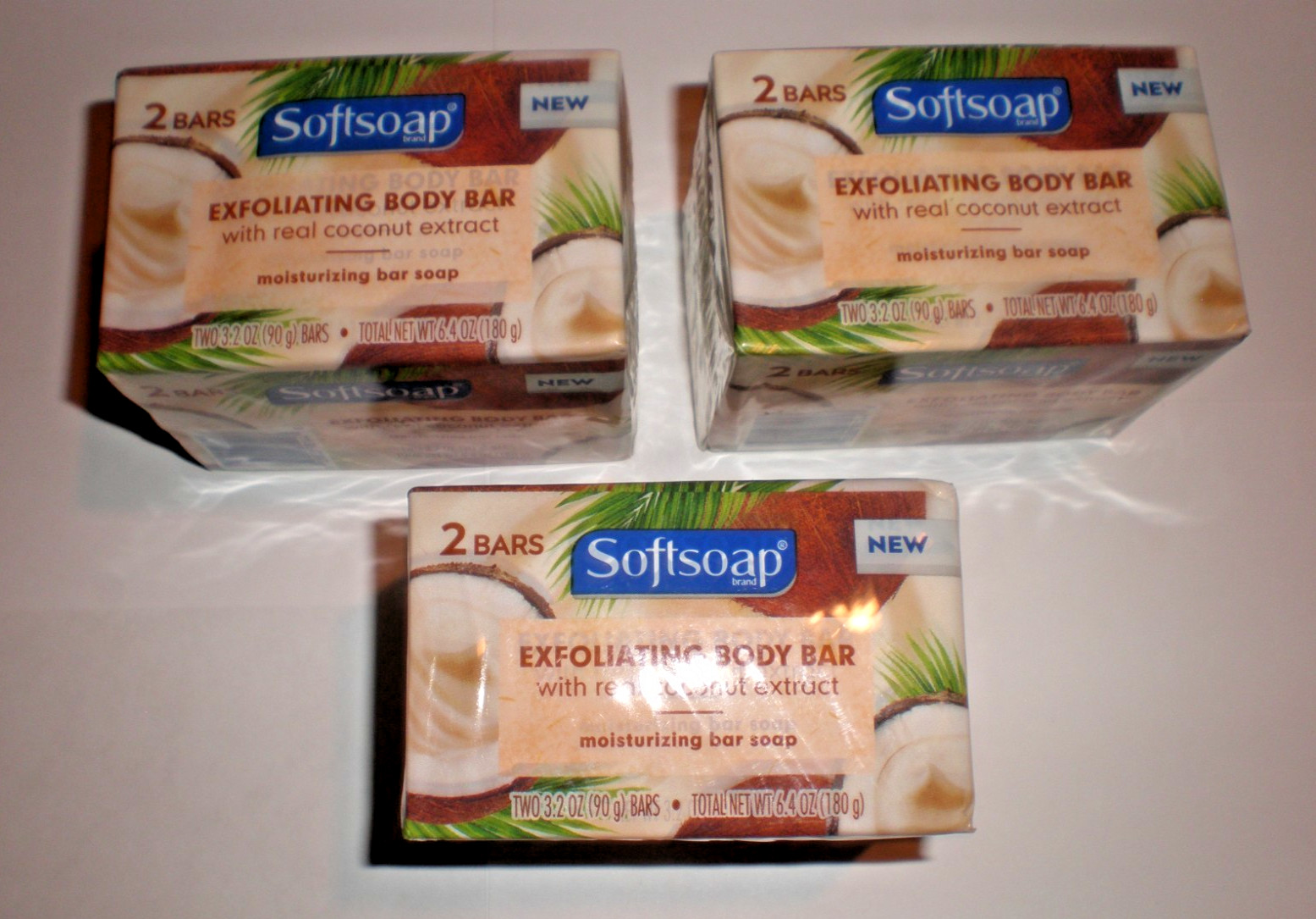 Softsoap Exfoliating Body Bar w Real Coconut Extract Moisturizing Soap 6 Bars
