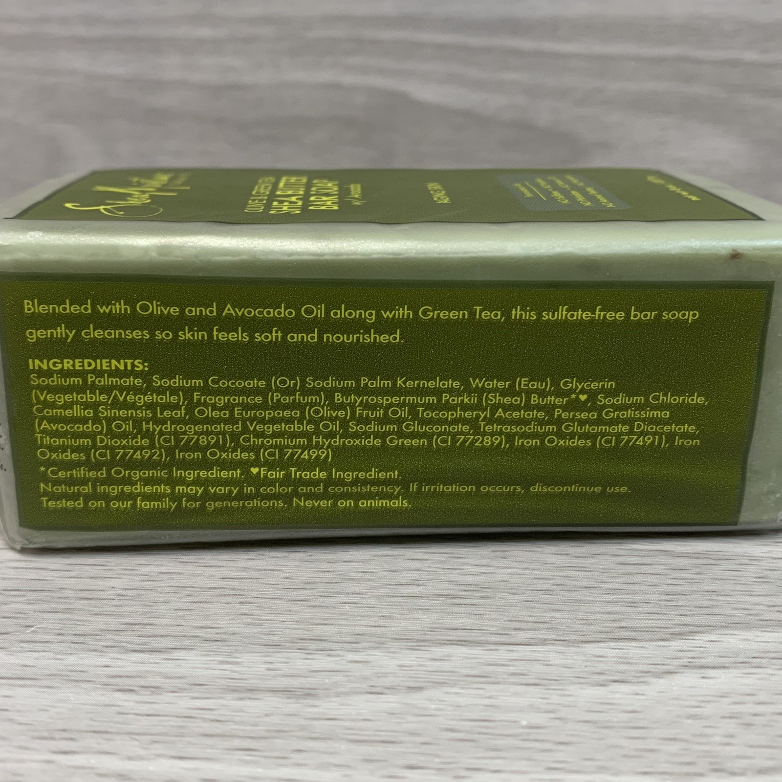 Shea Moisture Olive & Green Tea Shea Butter Bar Soap w Avocado Aging Skin 8 oz